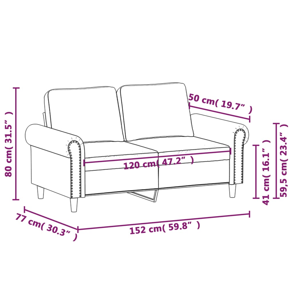 vidaXL 2-Seater Sofa Black 120 cm Faux Leather