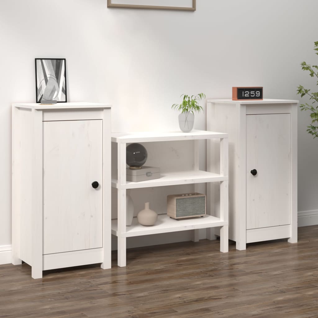 vidaXL Sideboards 2 pcs White 39x35x80 cm Solid Wood Pine