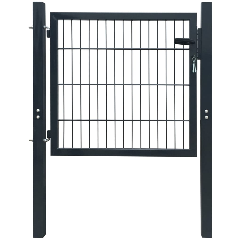 vidaXL Fence Gate Steel Anthracite 105x150 cm