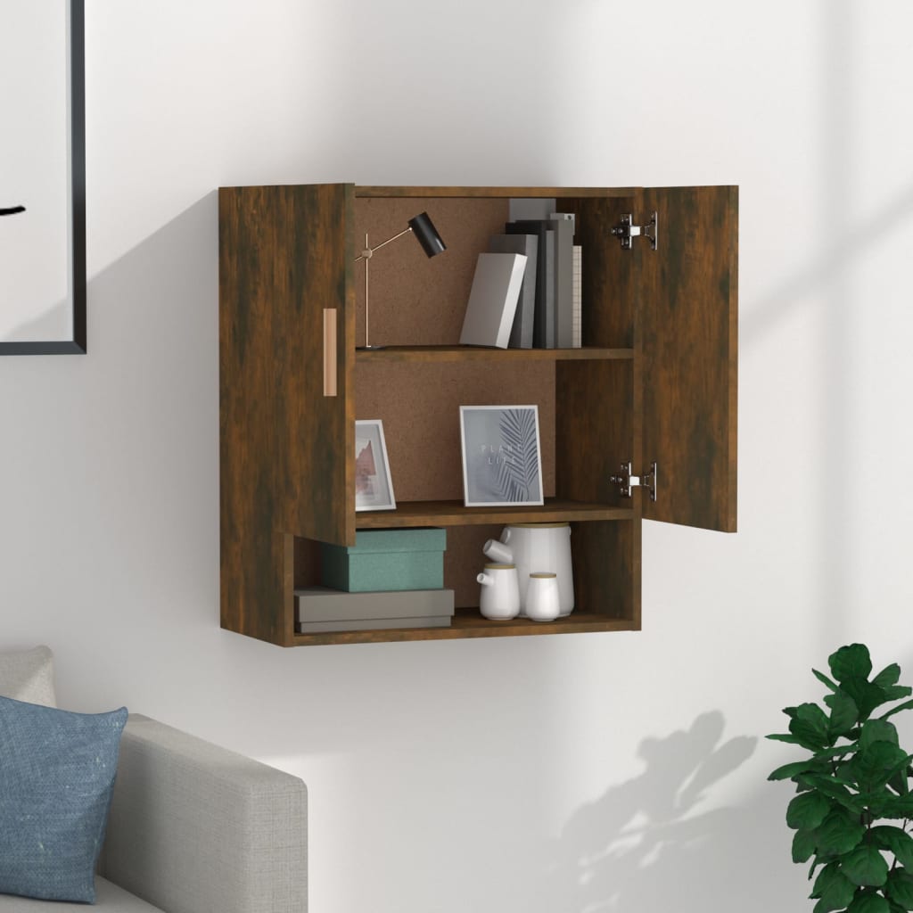 vidaXL Wall Cabinet Smoked Oak 60x31x70 cm Engineered Wood