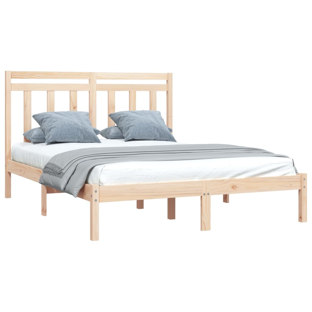 vidaXL Bed Frame without Mattress 135x190 cm Double Solid Wood