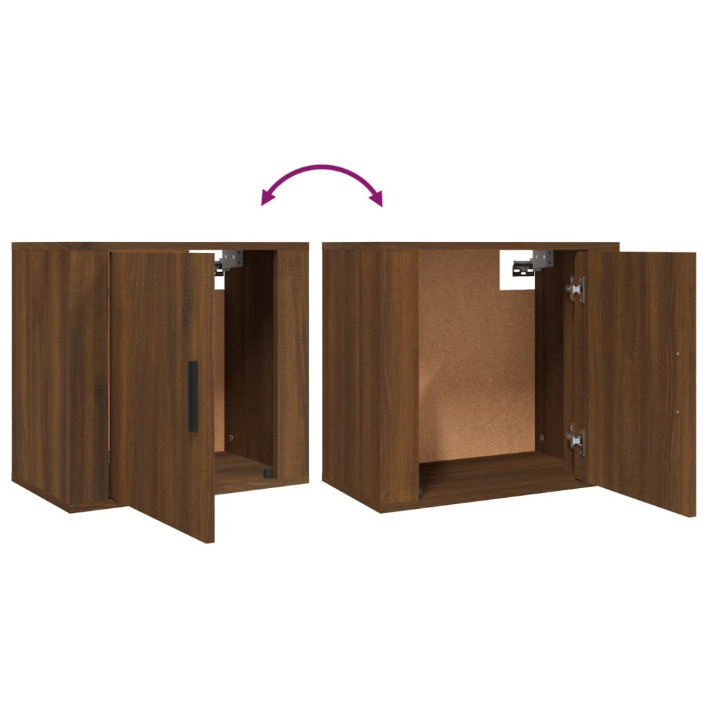 vidaXL Wall-mounted Bedside Cabinets 2 pcs Brown Oak 50x30x47 cm