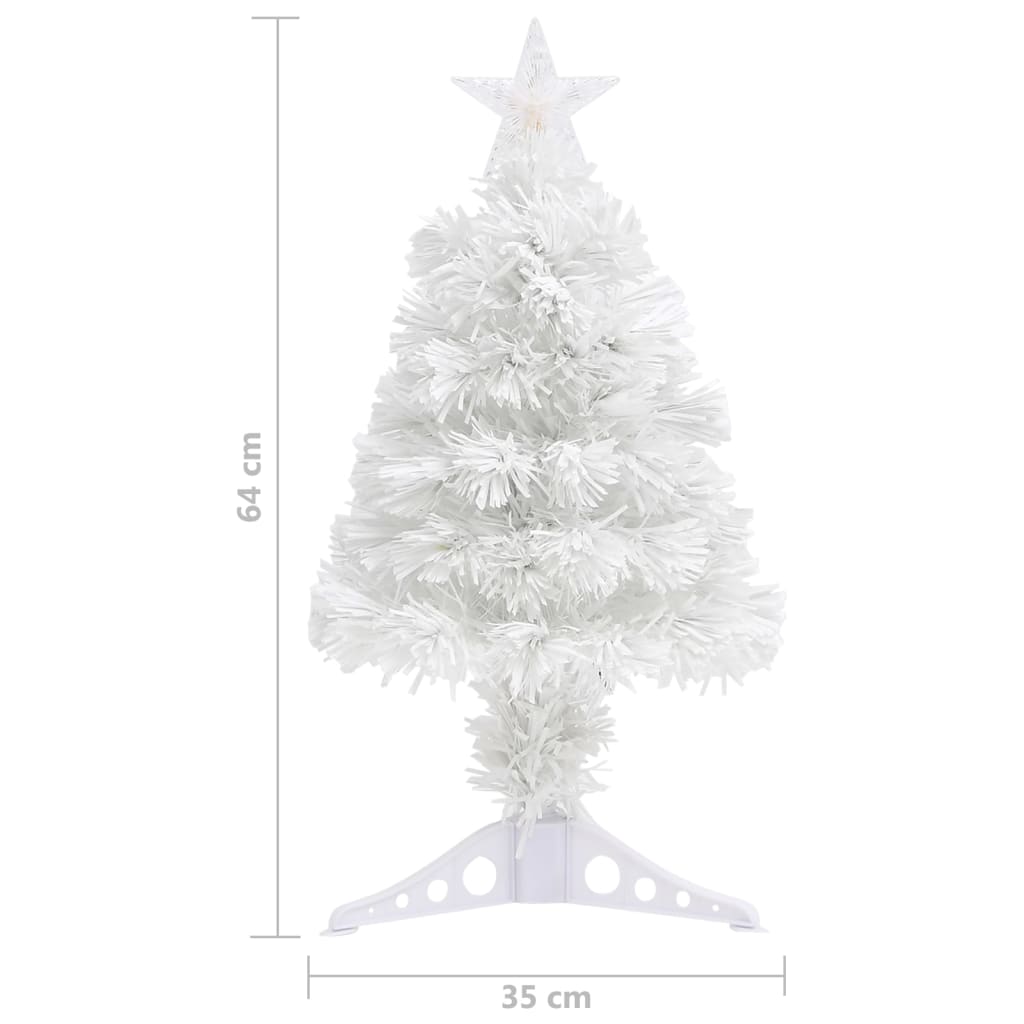 vidaXL Artificial Pre-lit Christmas Tree White 64 cm Fibre Optic