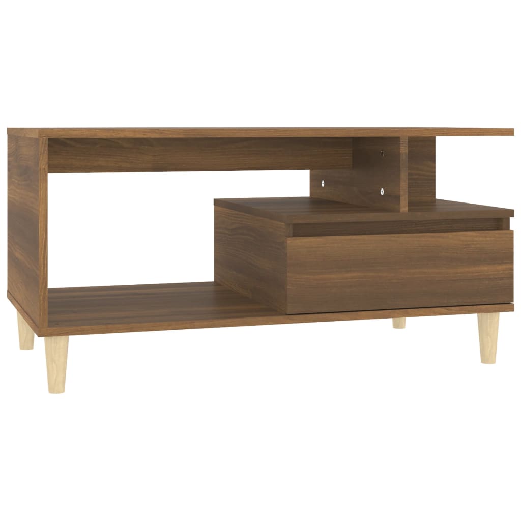 vidaXL Coffee Table Brown Oak 90x49x45 cm Engineered Wood