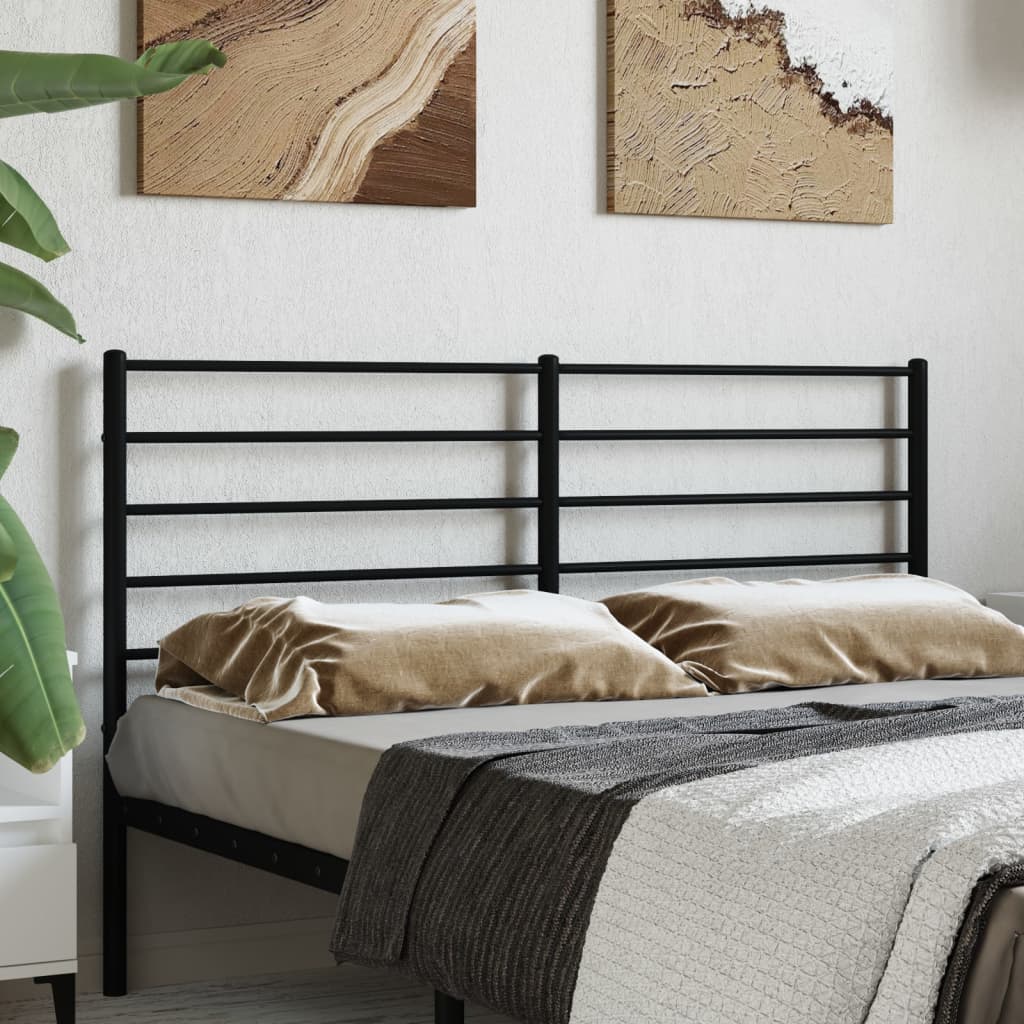 vidaXL Metal Headboard Black 135 cm