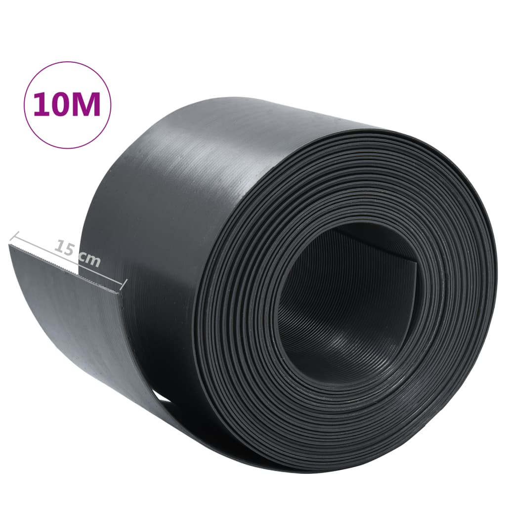 vidaXL Garden Edging Grey 10 m 15 cm PE