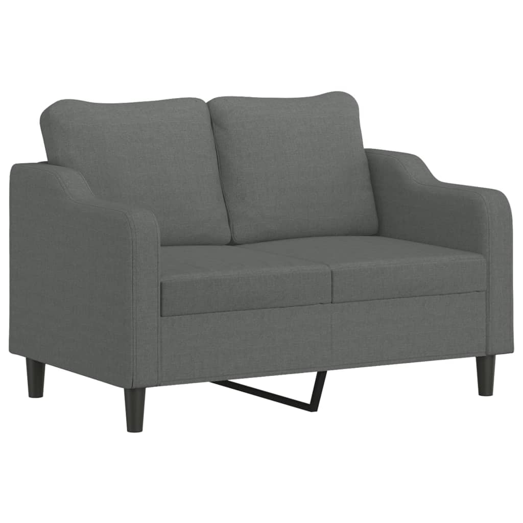 vidaXL 2 Piece Sofa Set with Pillows Dark Grey Fabric