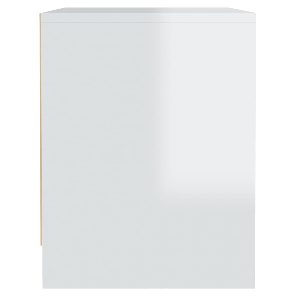 vidaXL Bedside Cabinet High Gloss White 45x34x44.5 cm Engineered Wood