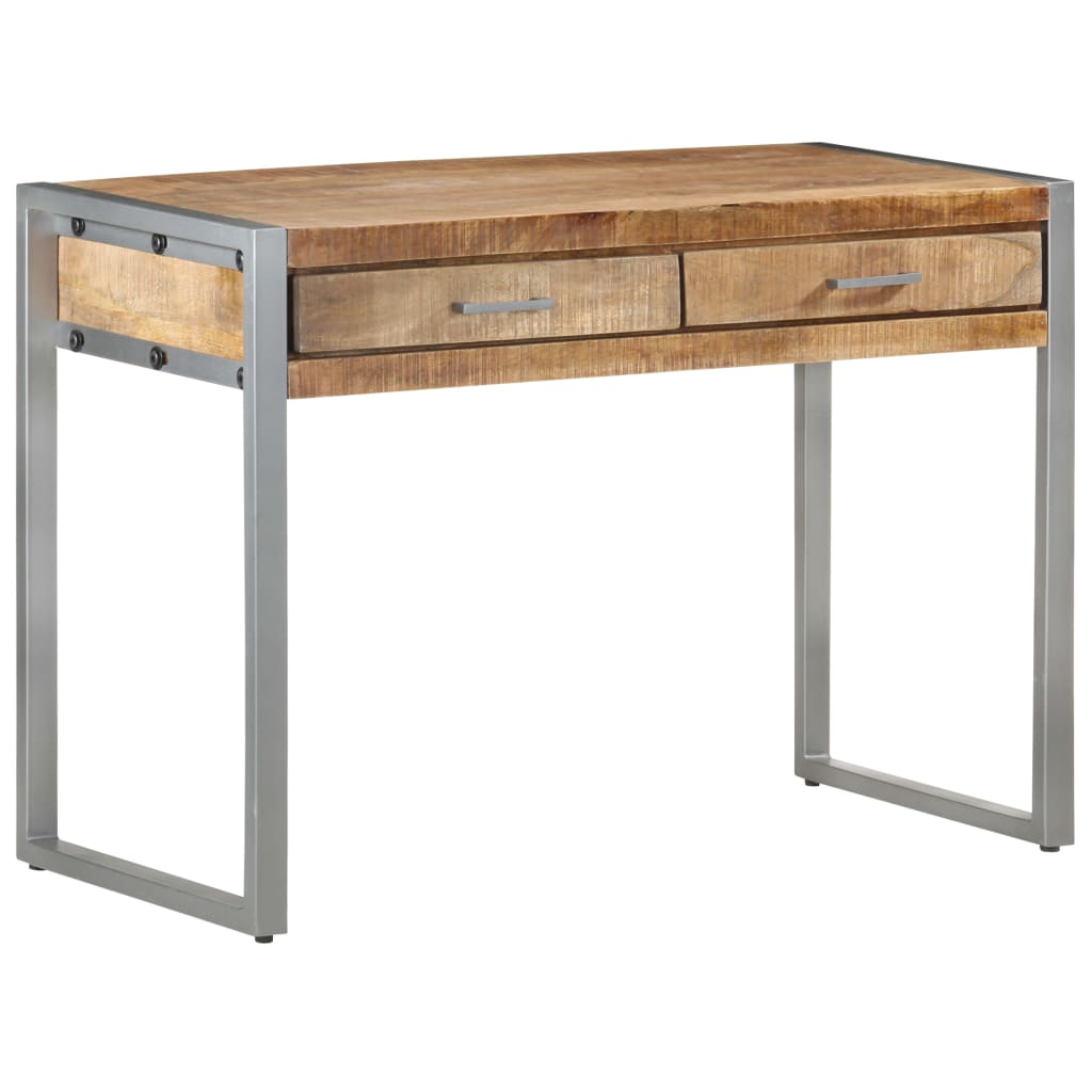 vidaXL Desk 108x50x75 cm Rough Mango Wood