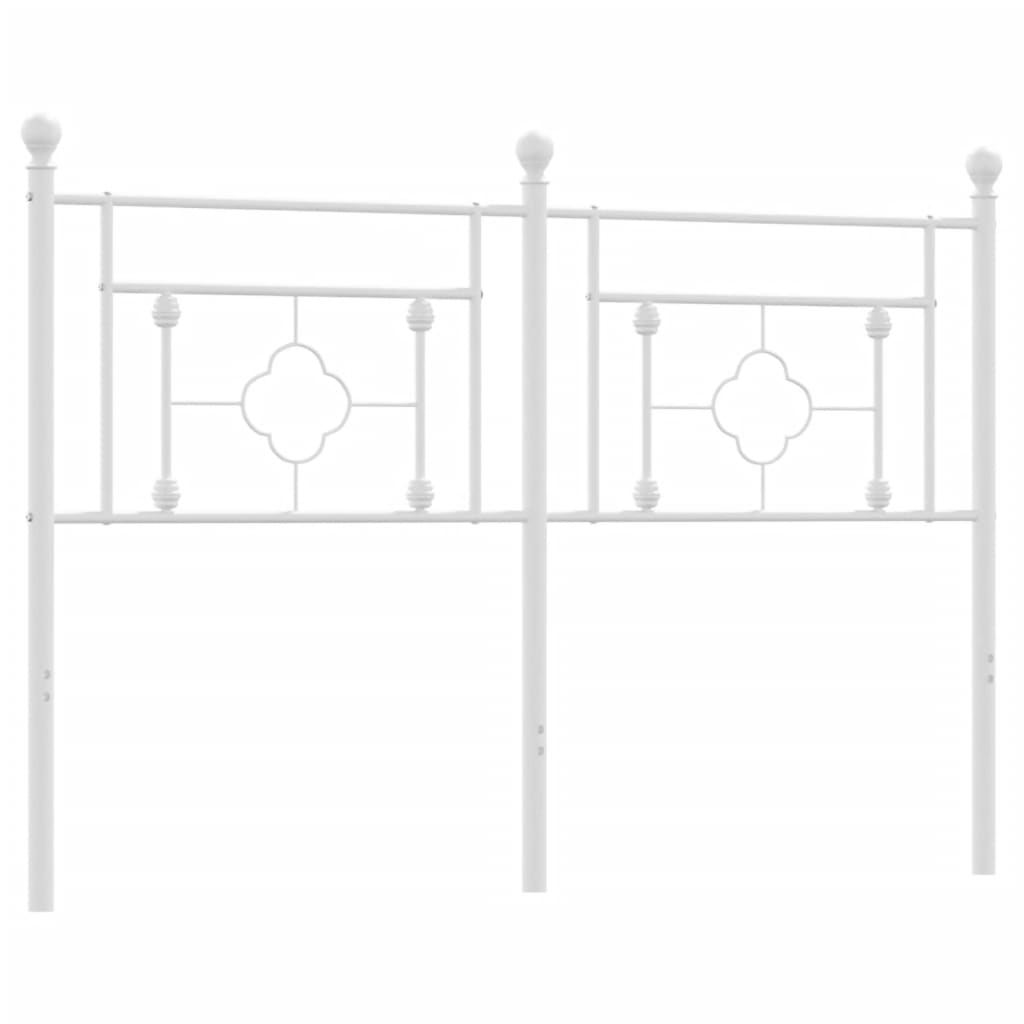 vidaXL Metal Headboard White 135 cm