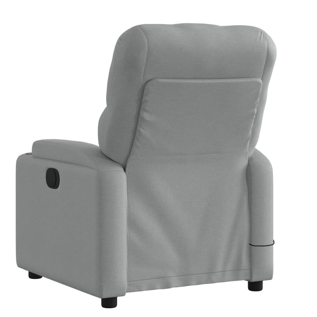 vidaXL Massage Recliner Chair Light Grey Fabric