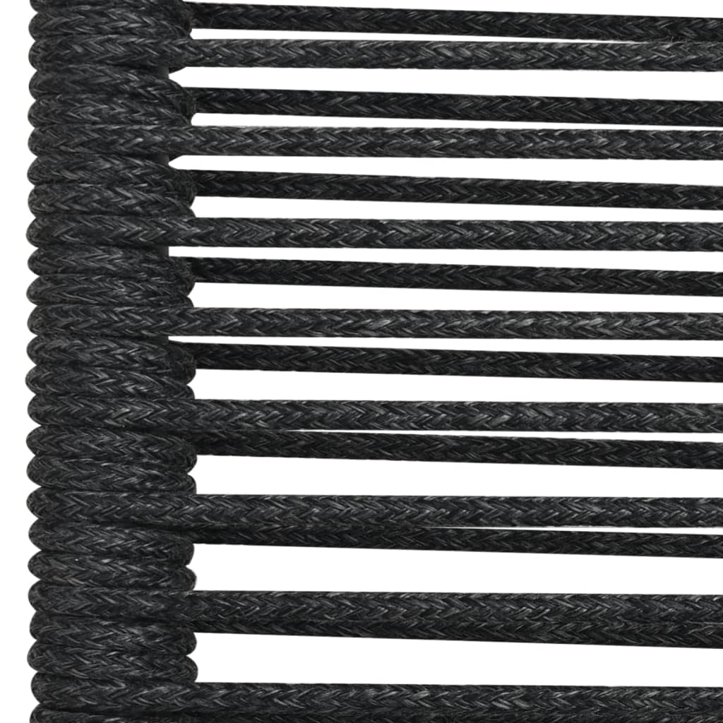 vidaXL 5 Piece Garden Dining Set Black Cotton Rope and Steel