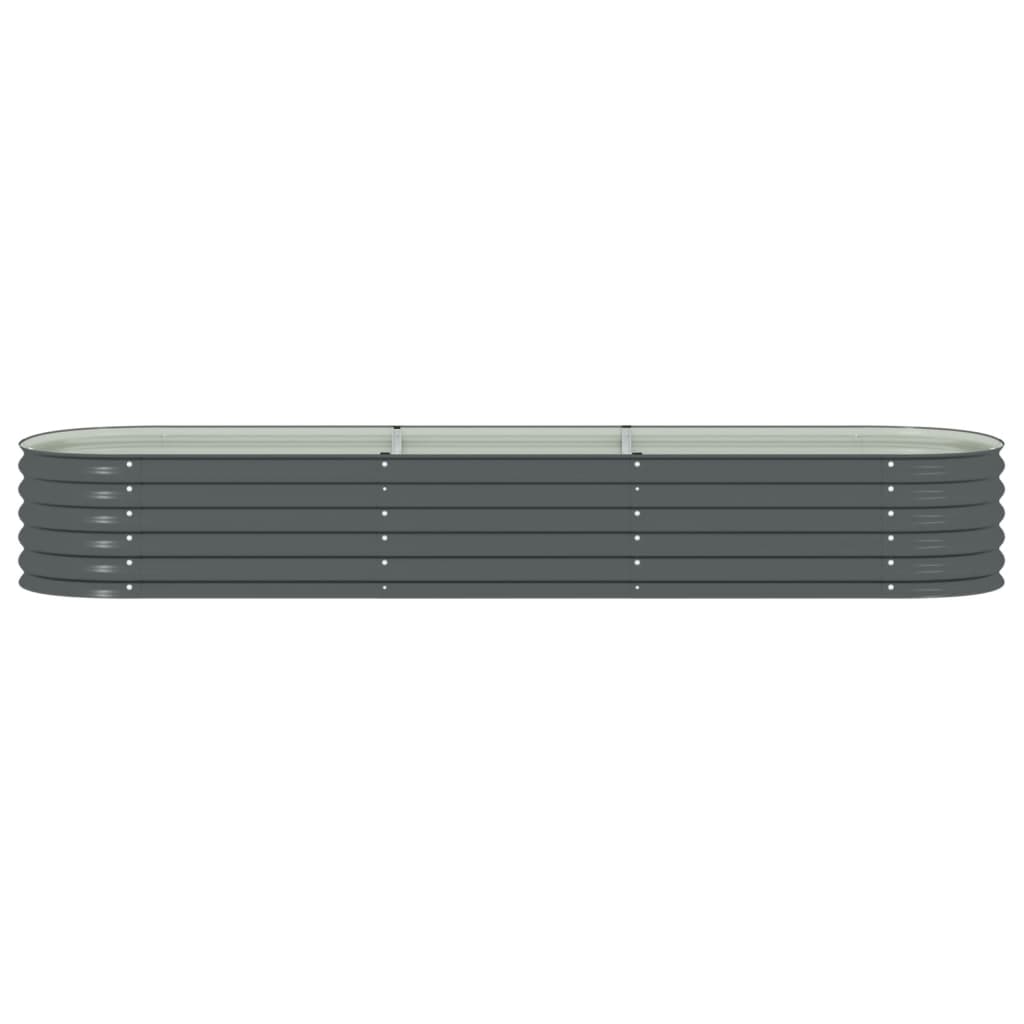 vidaXL Garden Raised Bed 320x80x44 cm Galvanised Steel Grey