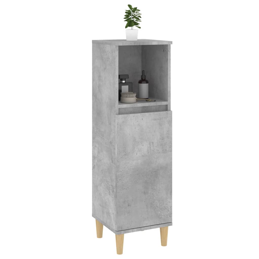 vidaXL Bathroom Cabinet Concrete Grey 30x30x100 cm Engineered Wood