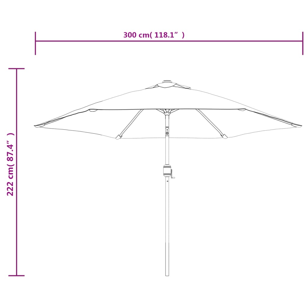 vidaXL Garden Parasol Green 3m Steel Pole