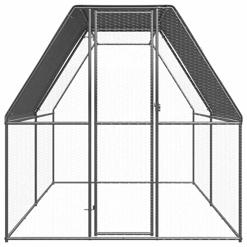 vidaXL Chicken Cage 2x4x2 m Galvanised Steel