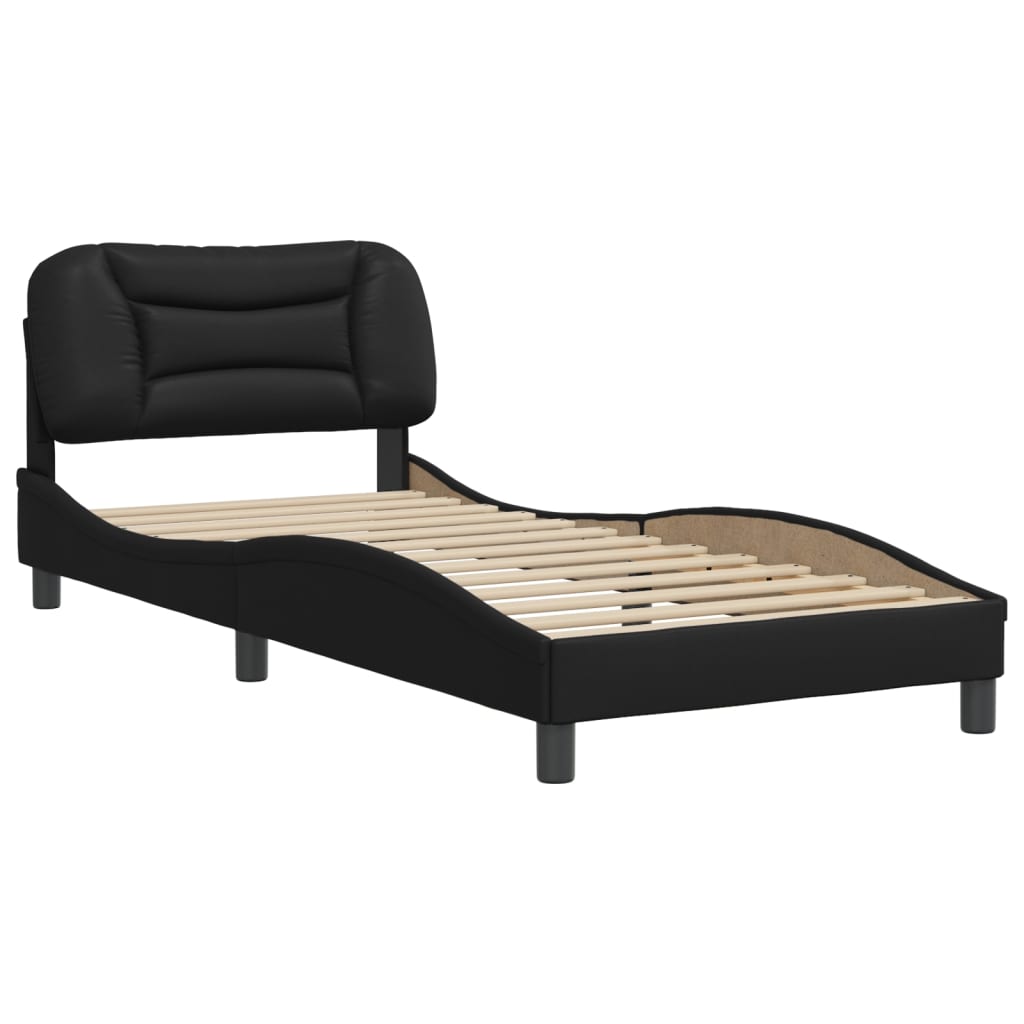 vidaXL Bed Frame without Mattress Black 90x190 cm Faux Leather