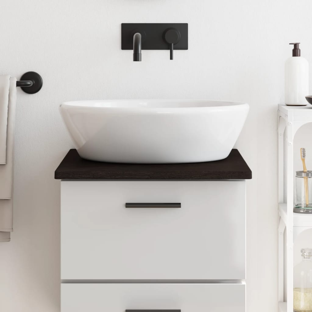 vidaXL Bathroom Countertop Dark Brown 40x60x2 cm Treated Solid Wood