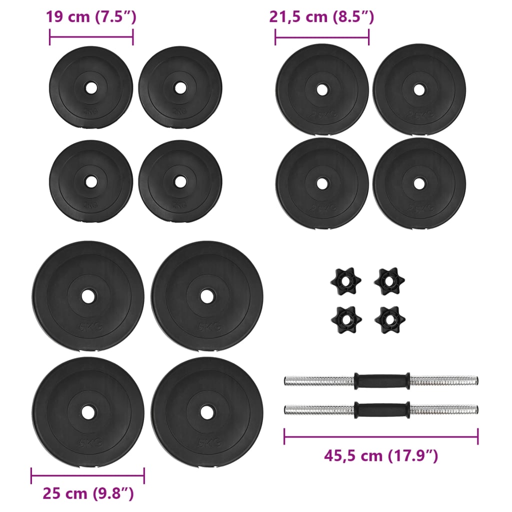 vidaXL Dumbbell with Plates 40 kg