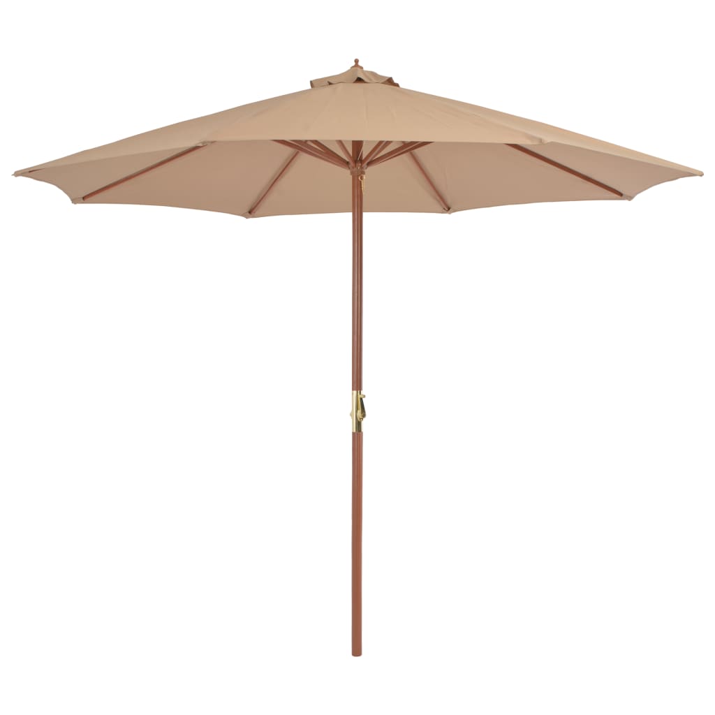 vidaXL Garden Parasol with Wooden Pole 300 cm Taupe