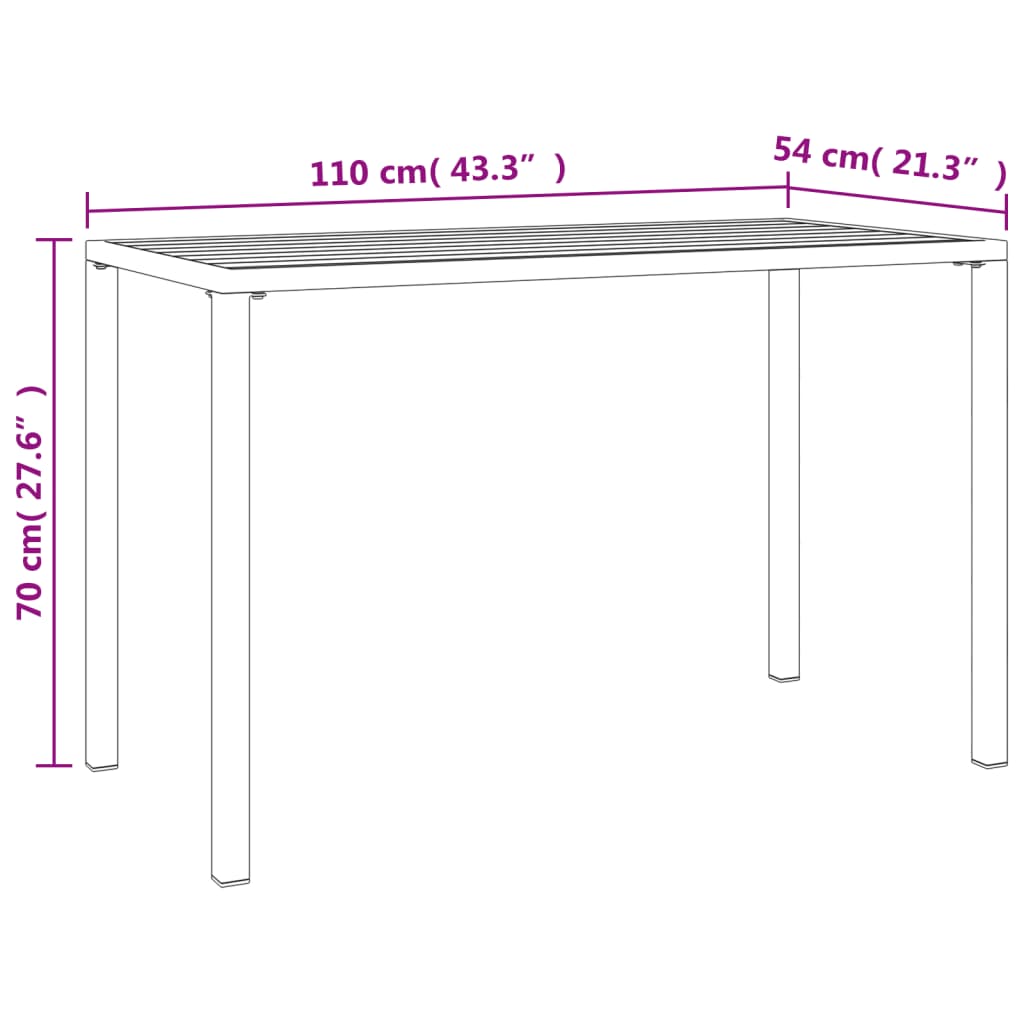 vidaXL 2 Piece Garden Dining Set Anthracite Steel