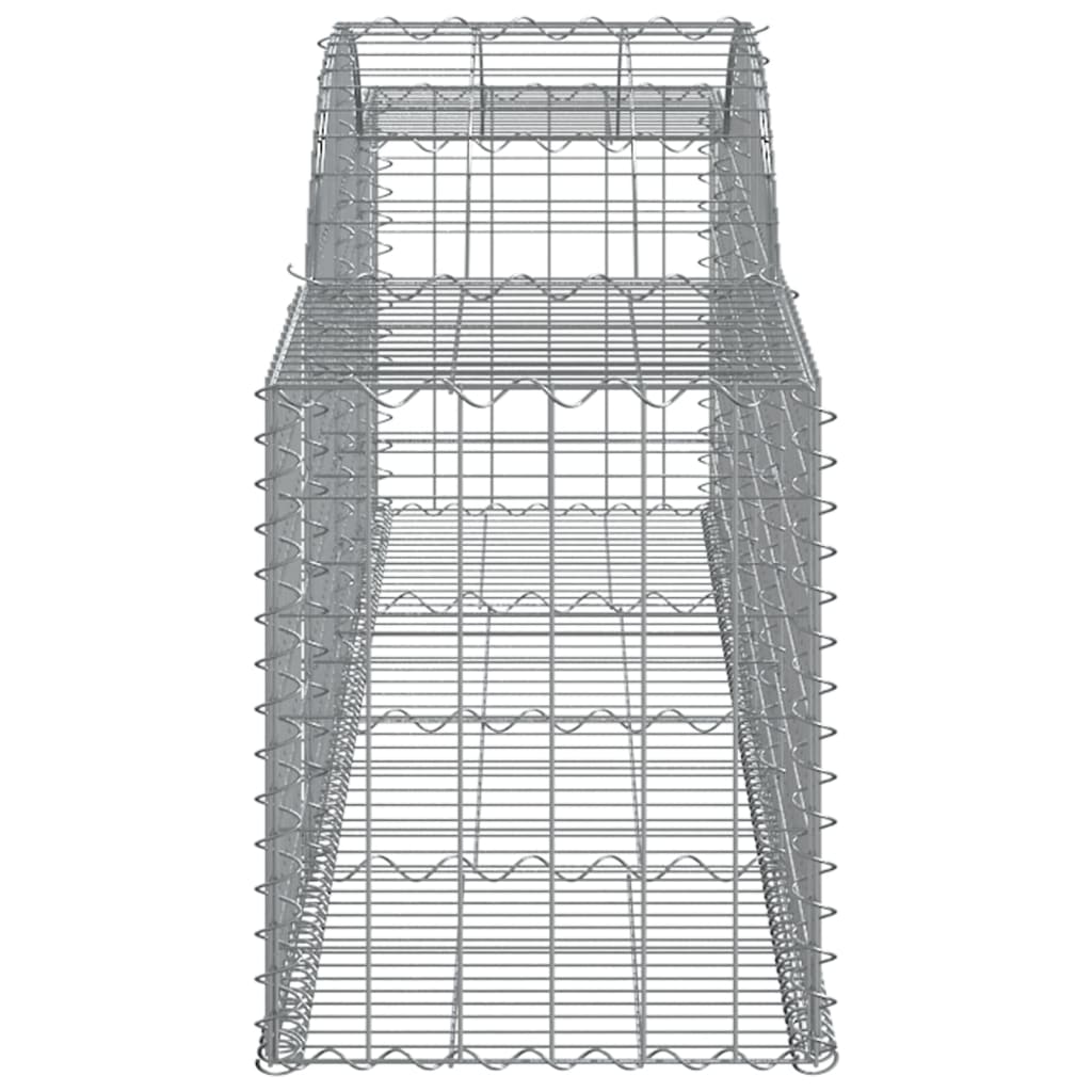 vidaXL Arched Gabion Baskets 9 pcs 300x50x60/80 cm Galvanised Iron