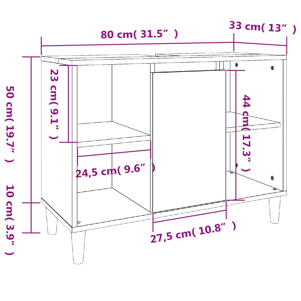 vidaXL 3 Piece Bathroom Furniture Set High Gloss White Engineered Wood