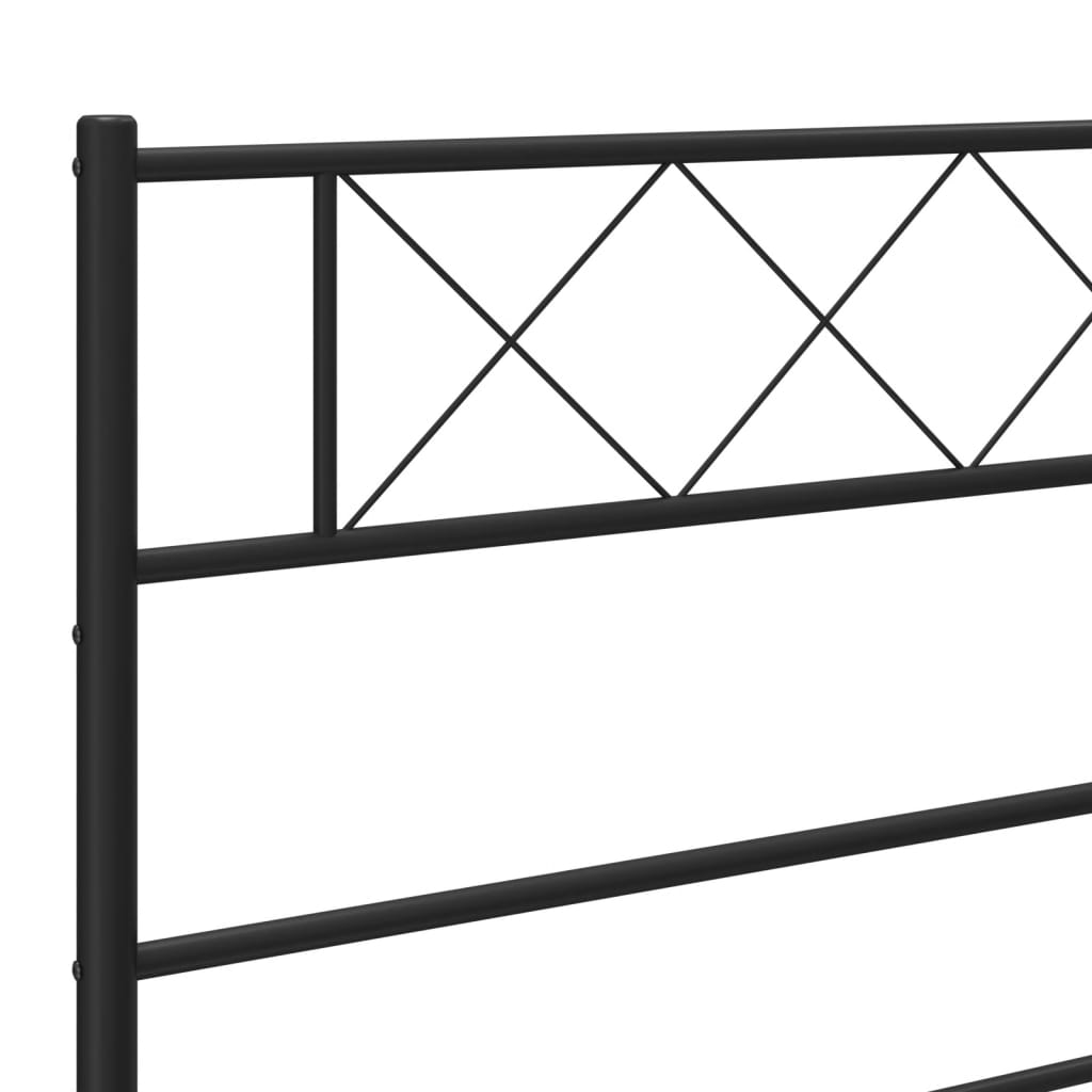 vidaXL Metal Bed Frame without Mattress with Headboard Black 150x200cm