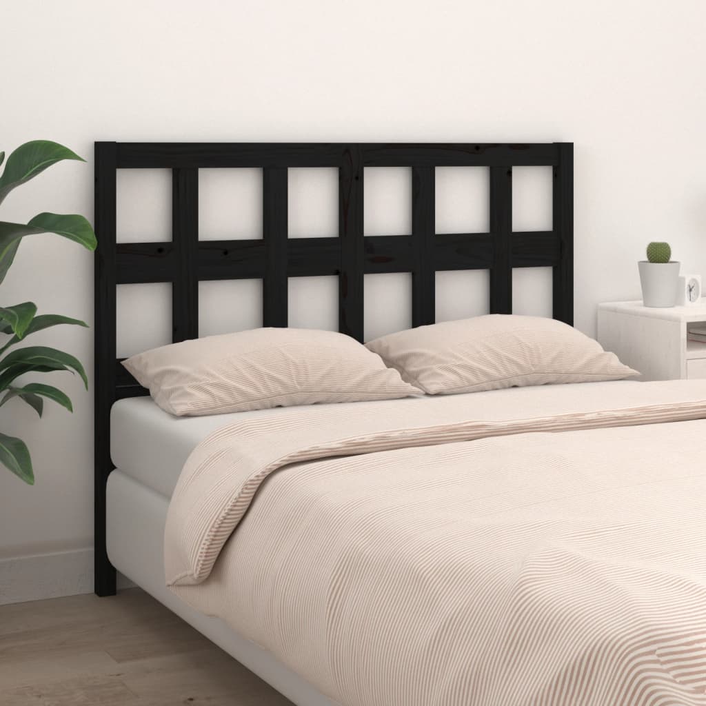 vidaXL Bed Headboard Black 185.5x4x100 cm Solid Wood Pine