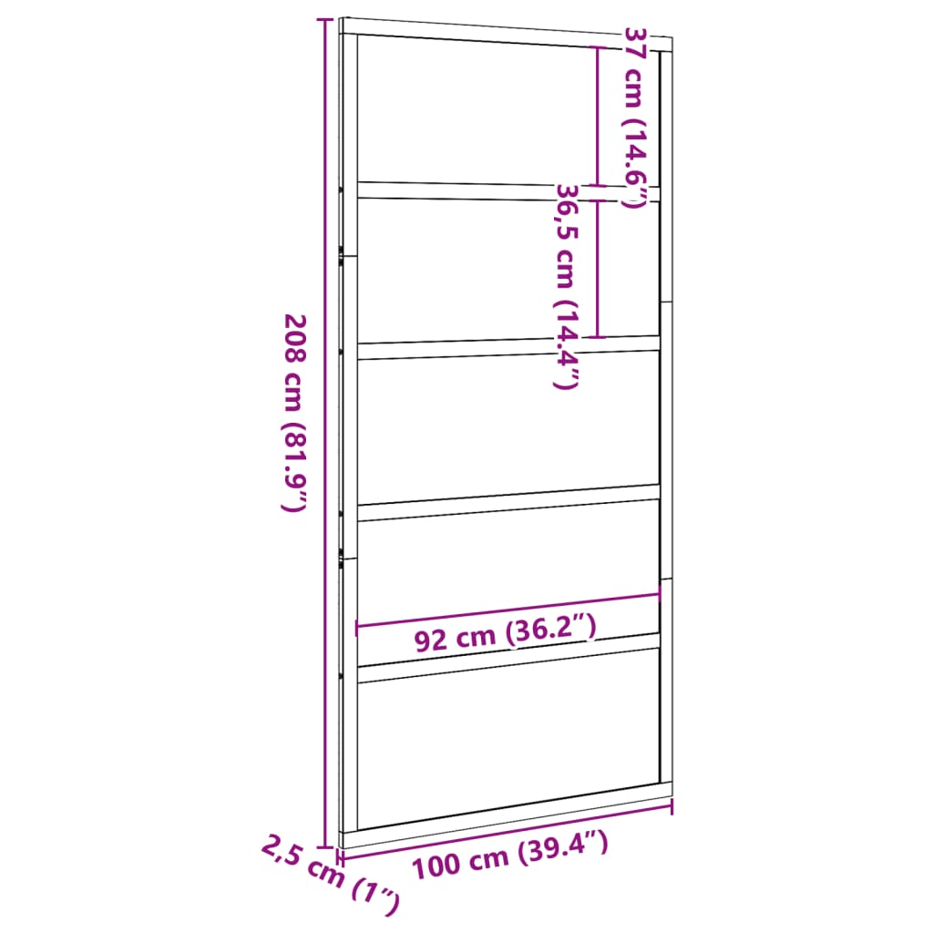 vidaXL Barn Door 100x208 cm Solid Wood Pine