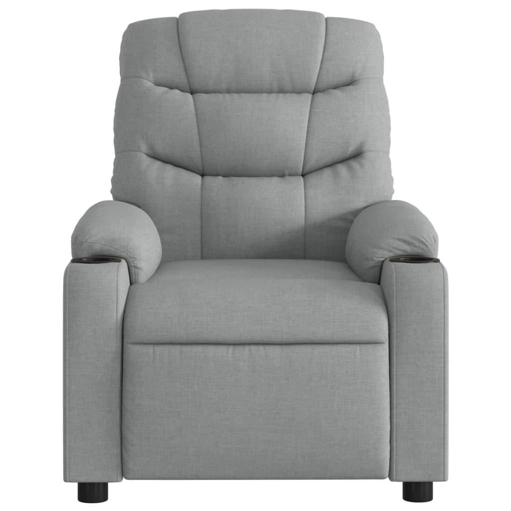 vidaXL Massage Recliner Chair Light Grey Fabric