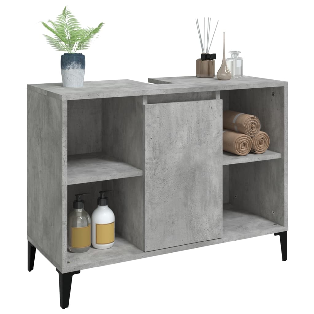 vidaXL Sink Cabinet Concrete Grey 80x33x60 cm Engineered Wood