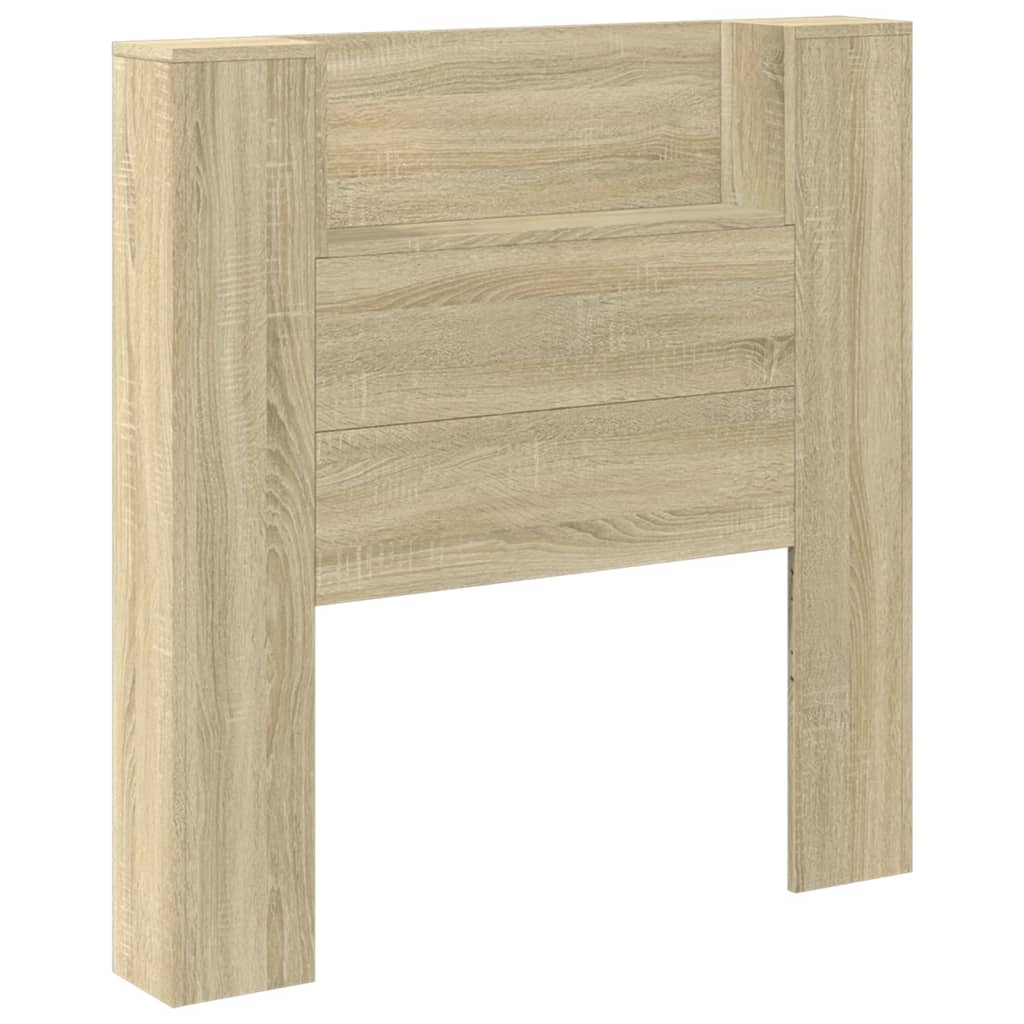 vidaXL Headboard Cabinet with LED Sonoma Oak 100x16.5x103.5 cm