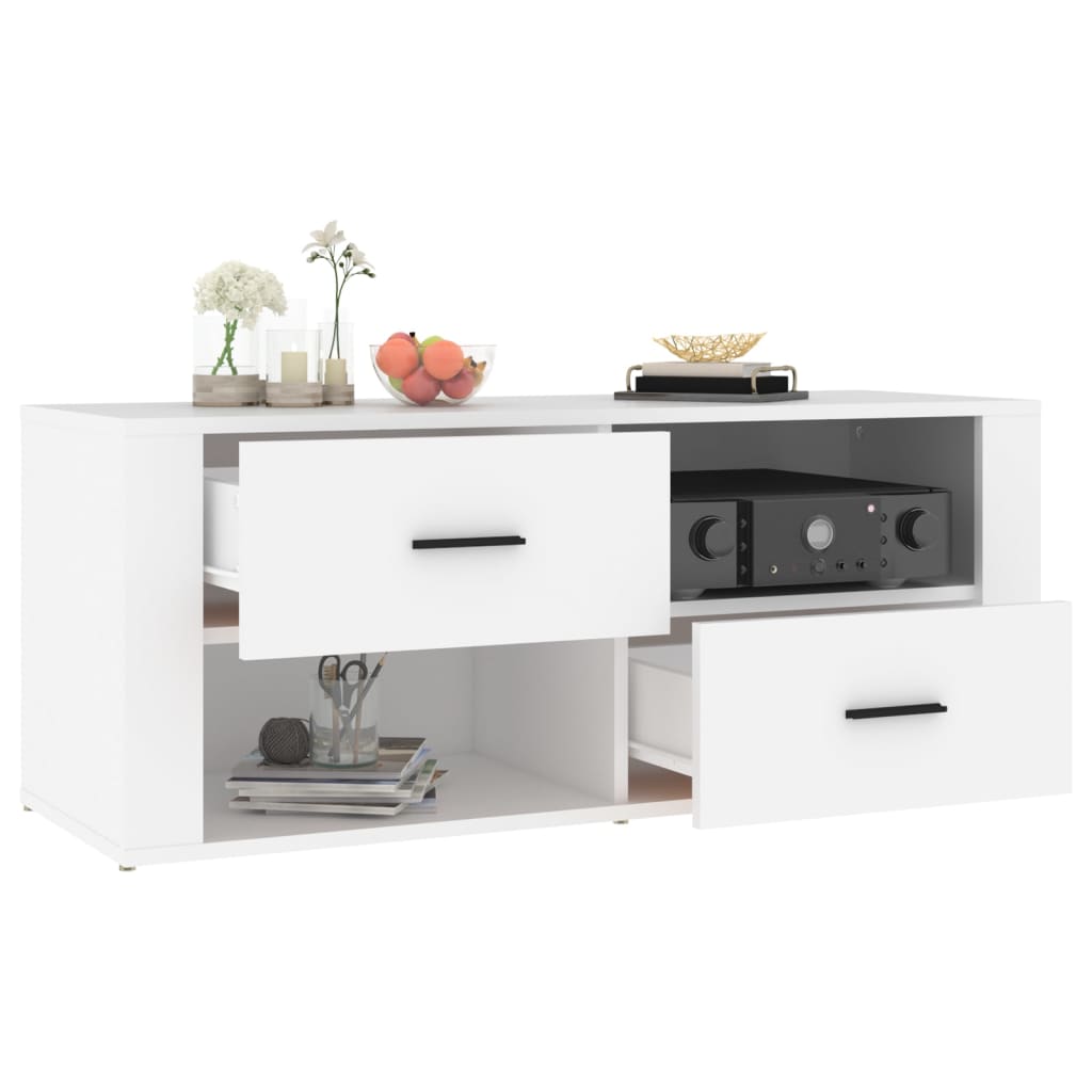 vidaXL TV Cabinet White 100x35x40 cm Engineered Wood