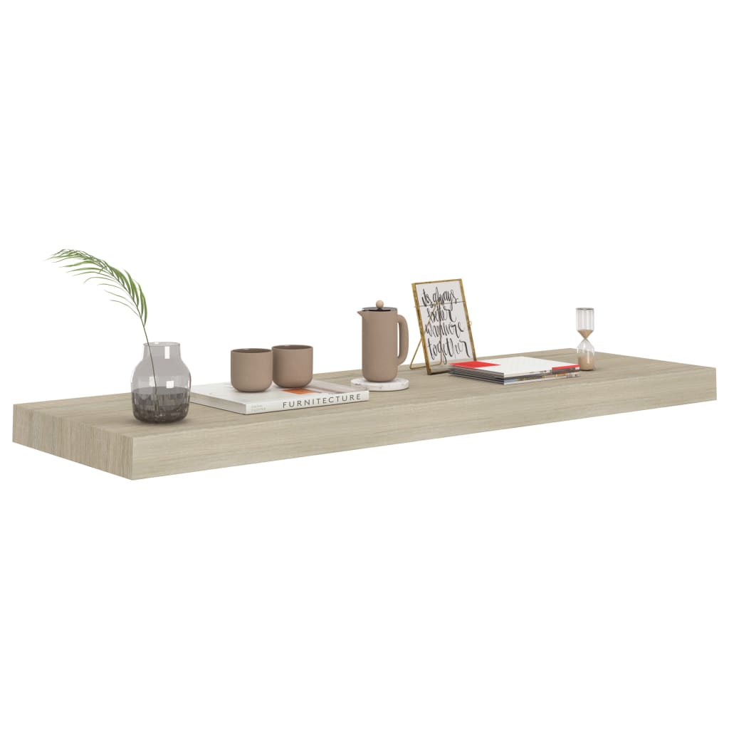 vidaXL Floating Wall Shelf Oak 80x23.5x3.8 cm MDF