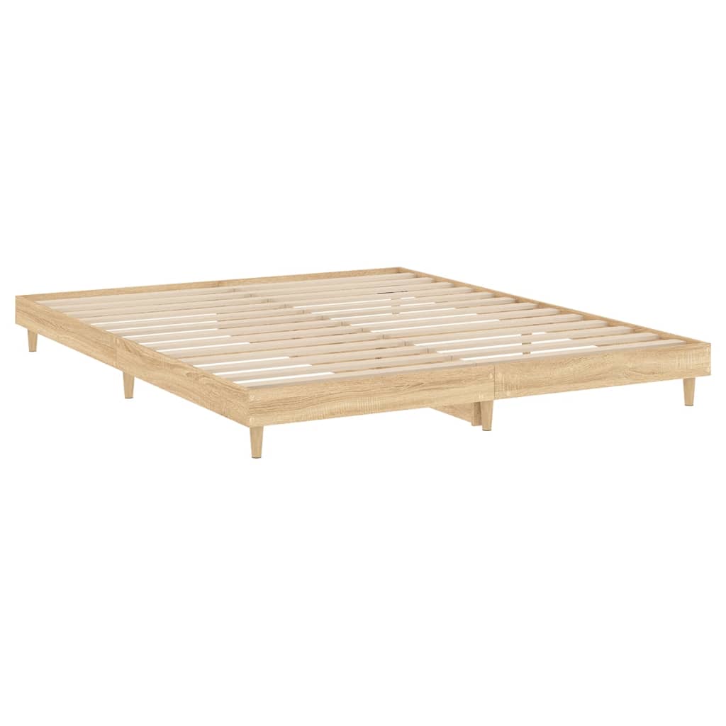 vidaXL Bed Frame without Mattress Sonoma Oak 180x200 cm Super King Engineered Wood