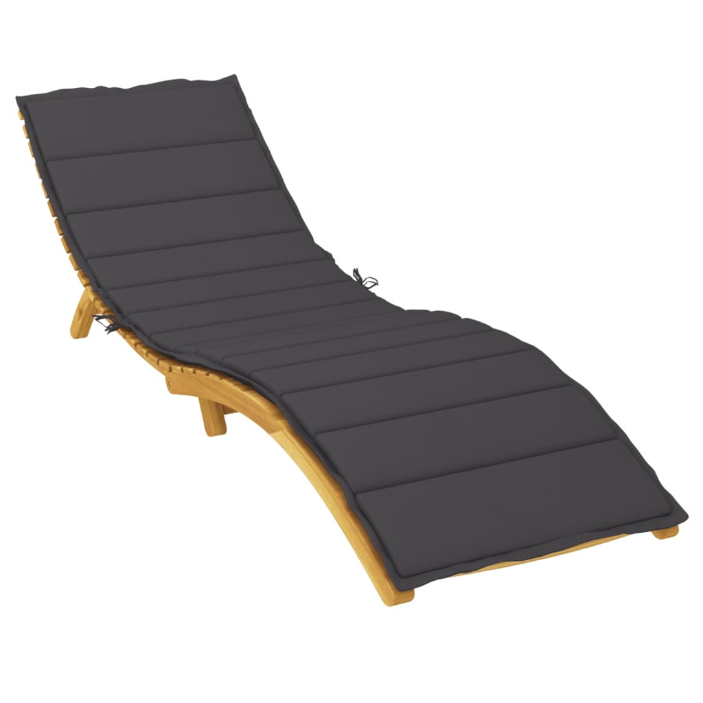 vidaXL Sun Lounger Cushion Black 200x70x3cm Oxford Fabric