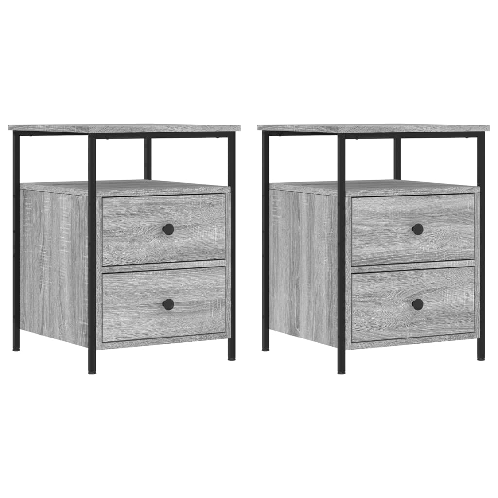 vidaXL Bedside Cabinets 2 pcs Grey Sonoma 44x45x60 cm Engineered Wood