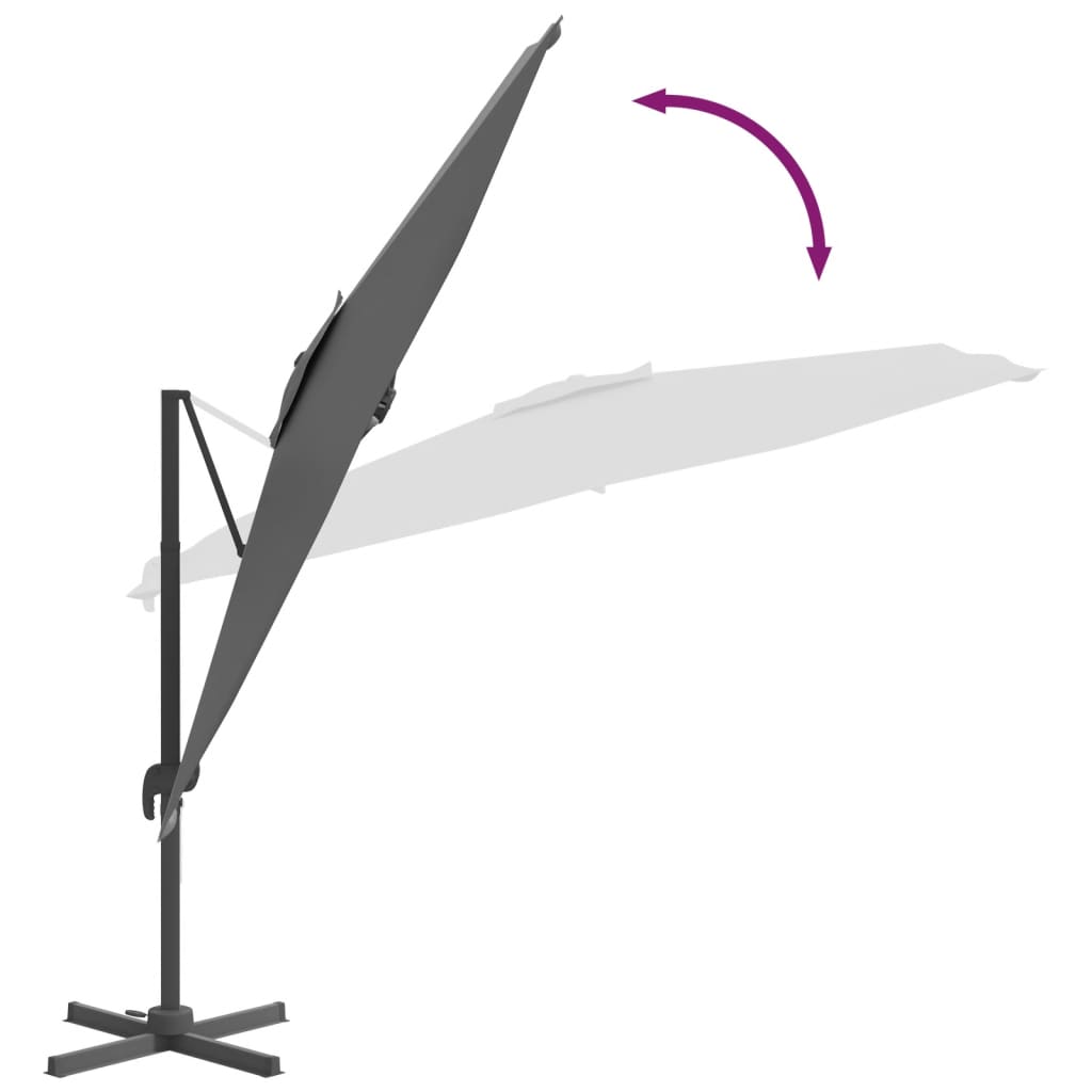 vidaXL LED Cantilever Garden Parasol Anthracite 400x300 cm