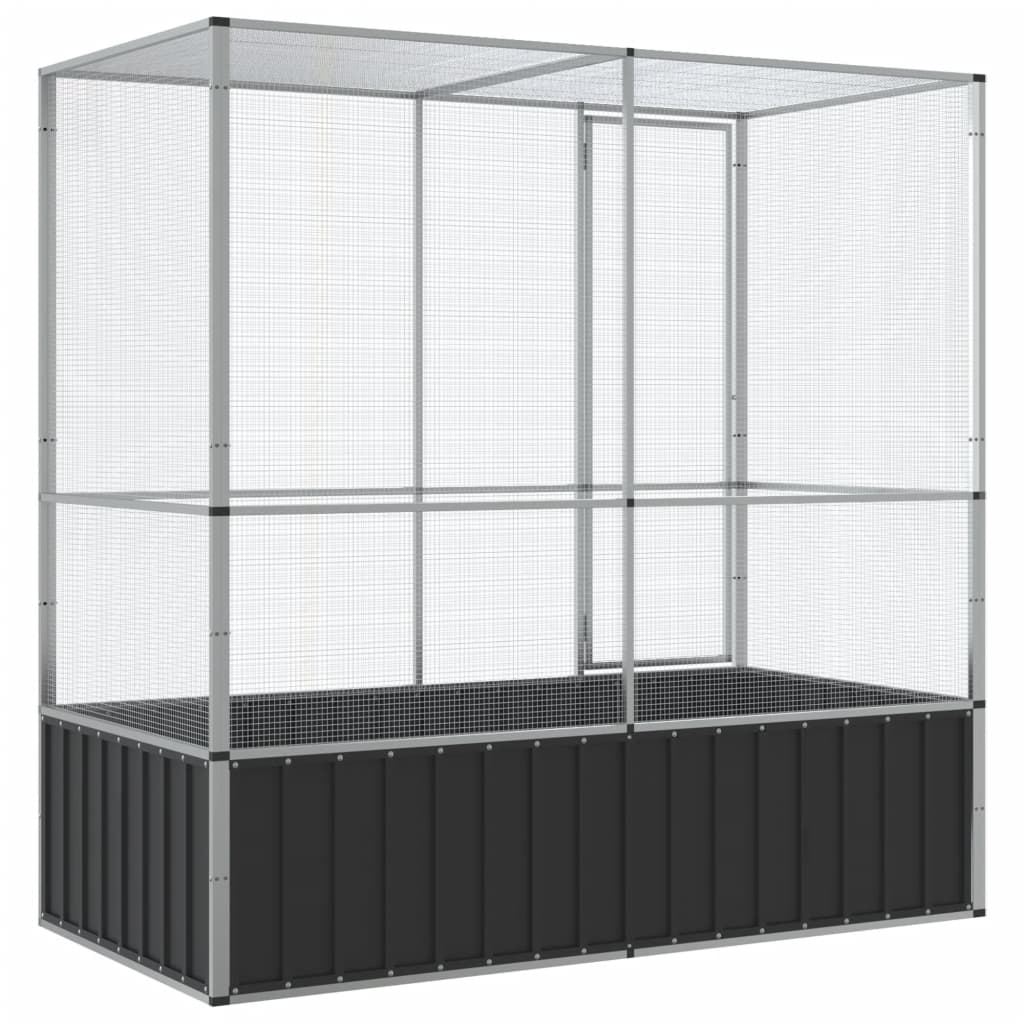 vidaXL Aviary Silver 210.5x107x212 cm Steel