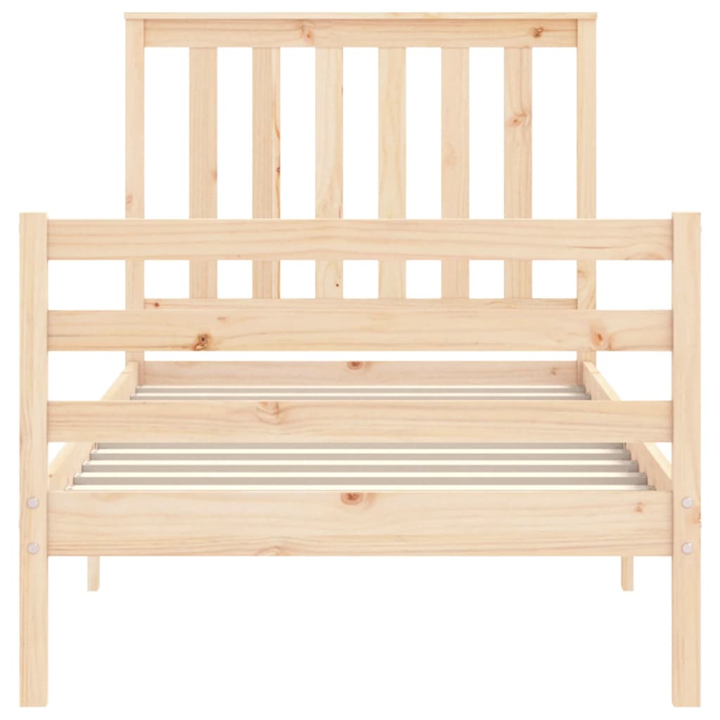 vidaXL Bed Frame without Mattress Single Solid Wood