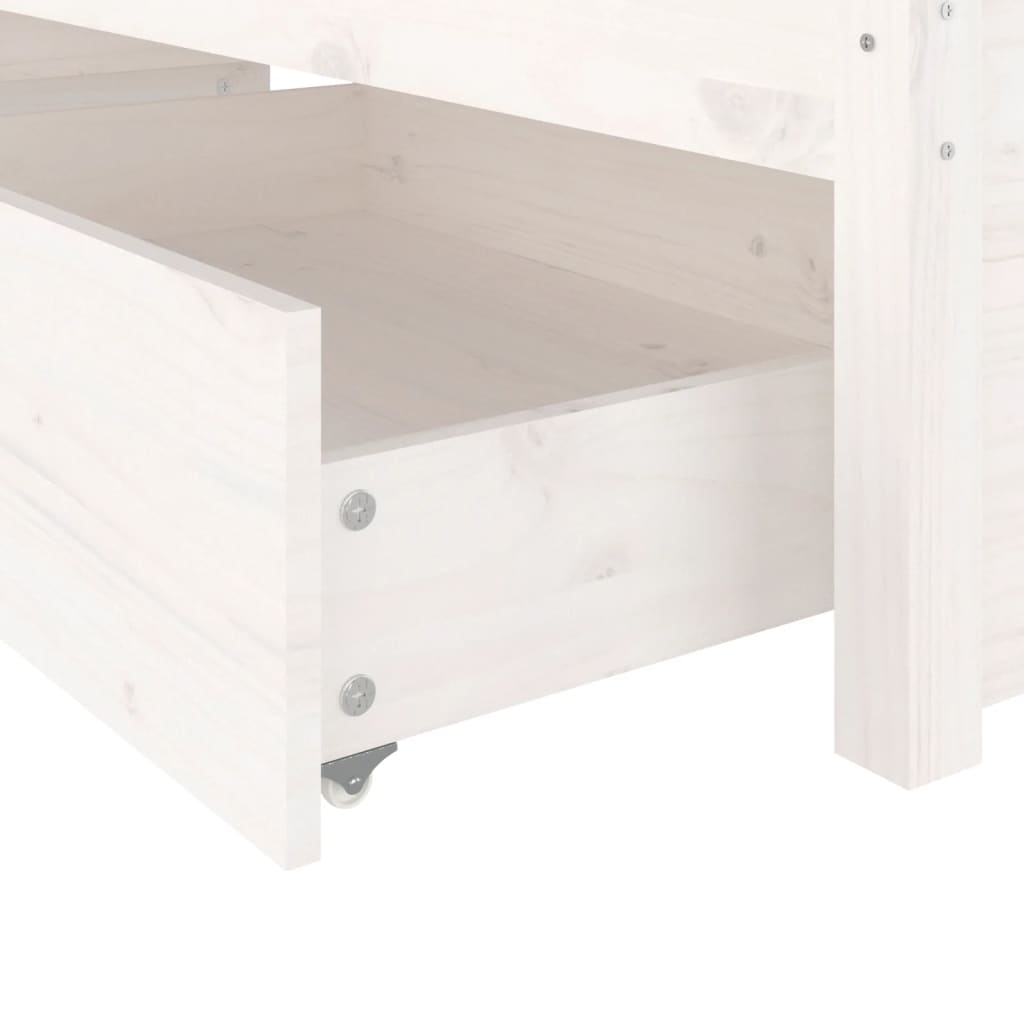 vidaXL Bed Frame without Mattress with Drawers White King Size