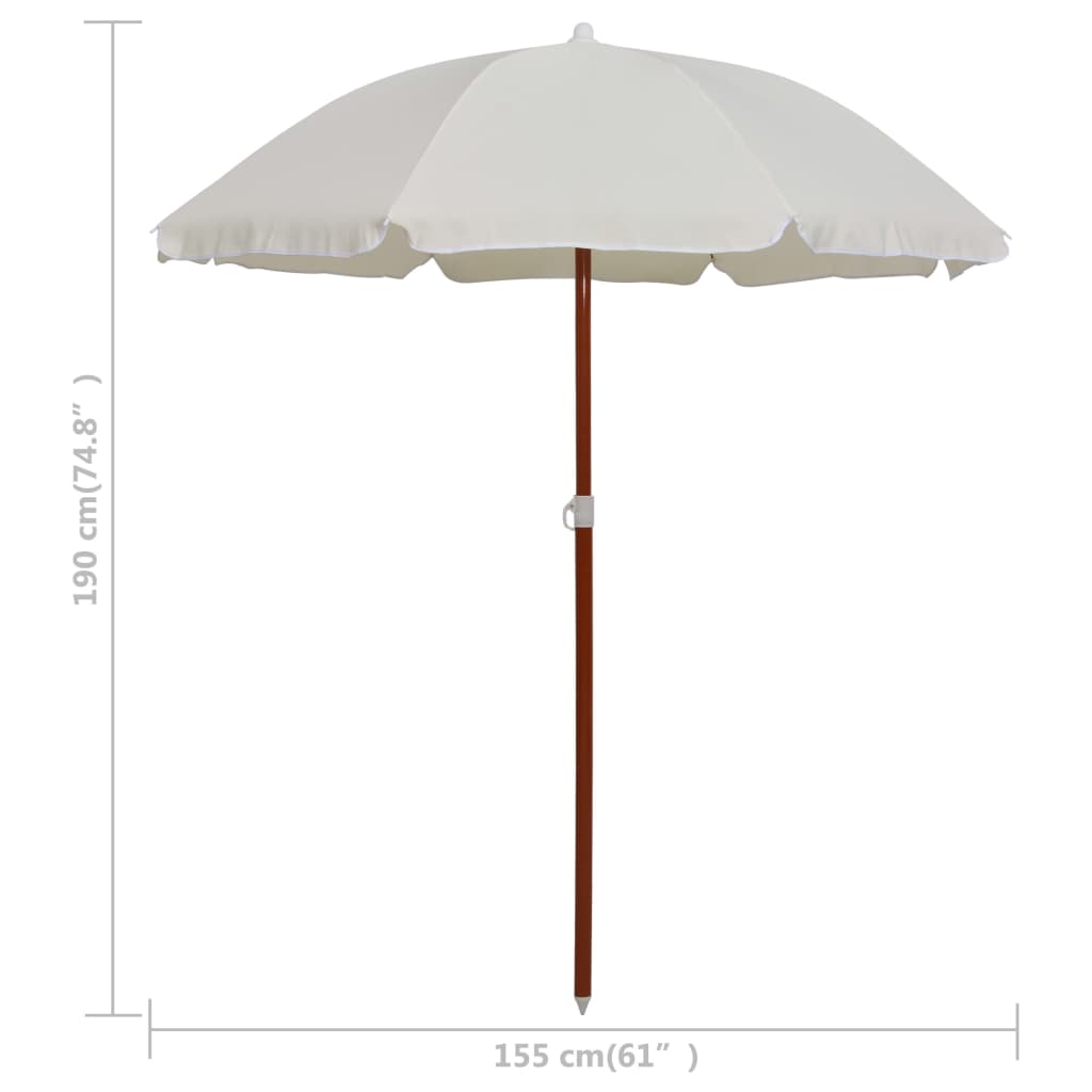 vidaXL Garden Parasol with Steel Pole 180 cm Sand