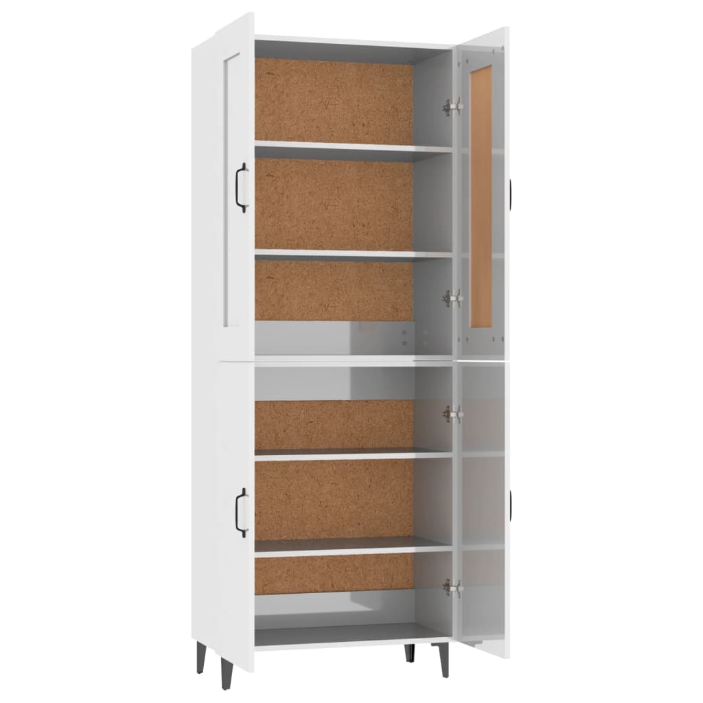 vidaXL Highboard High Gloss White 70x34x180 cm Engineered Wood