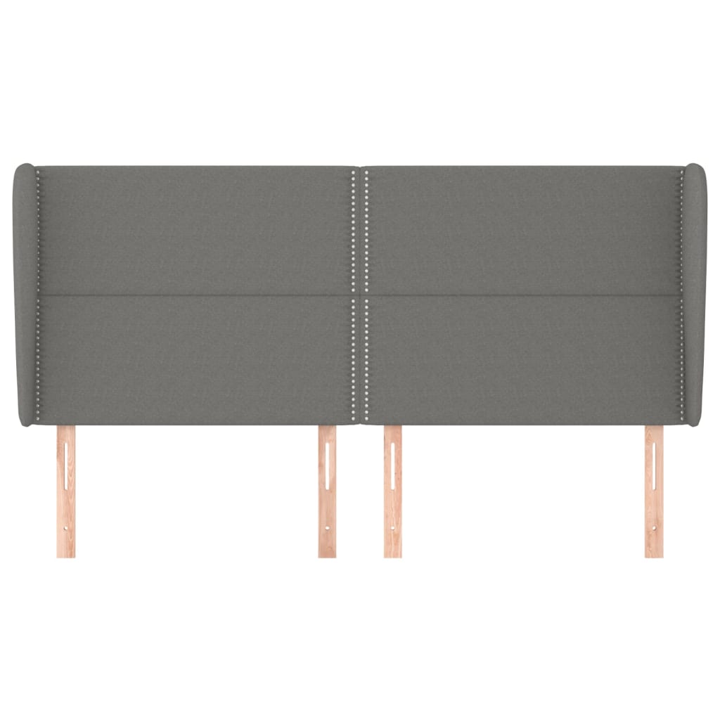 vidaXL Headboard with Ears Dark Grey 163 cm Fabric