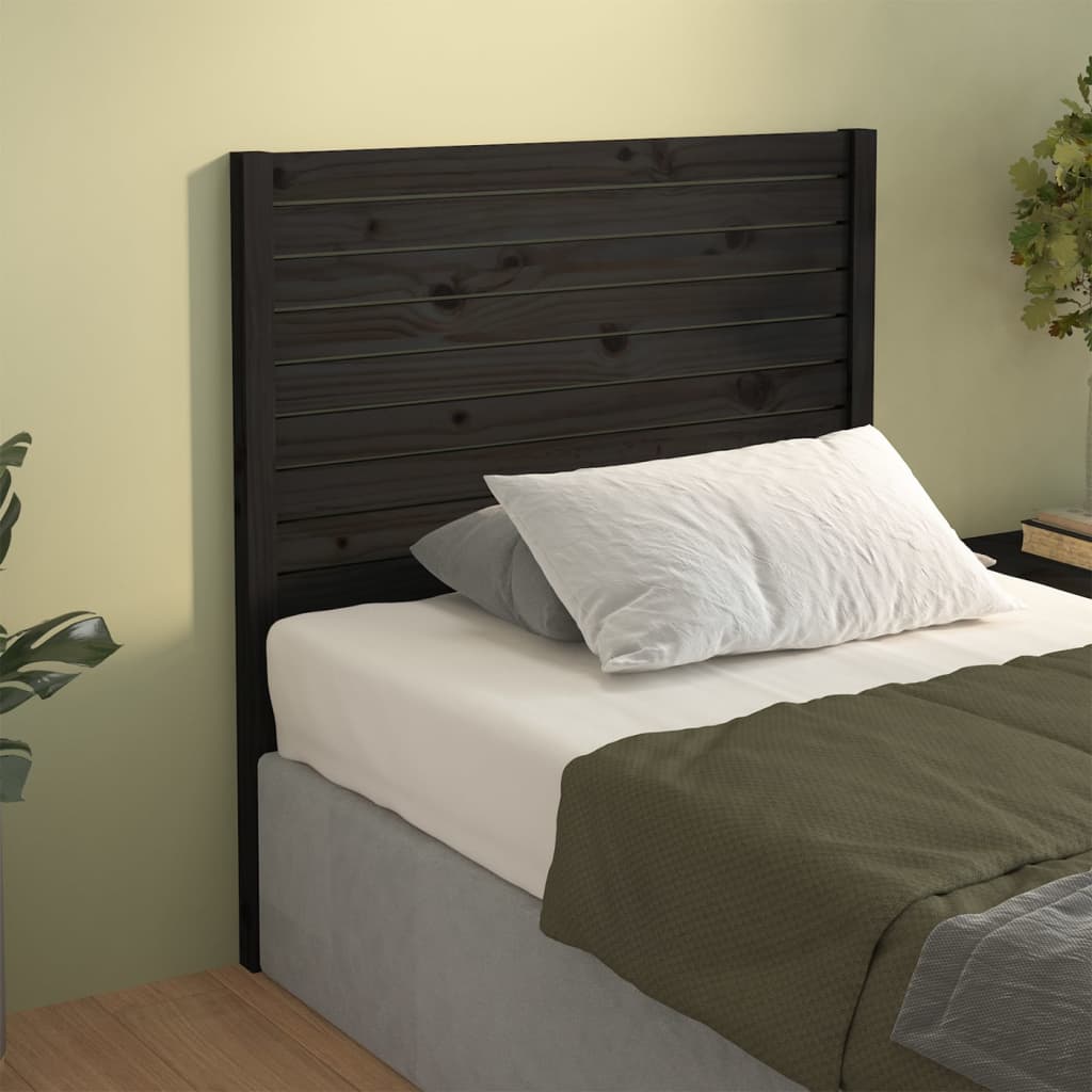 vidaXL Bed Headboard Black 96x4x100 cm Solid Wood Pine