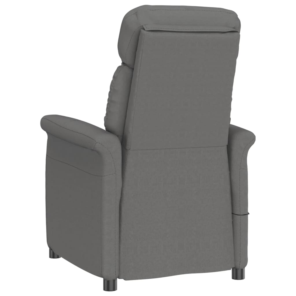 vidaXL Massage Chair Dark Grey Faux Suede Leather