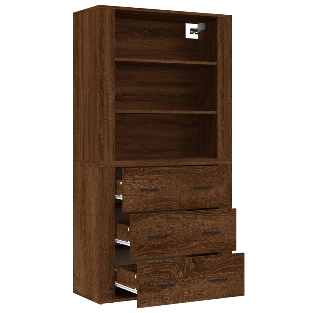 vidaXL Highboard Brown Oak Engineered Wood