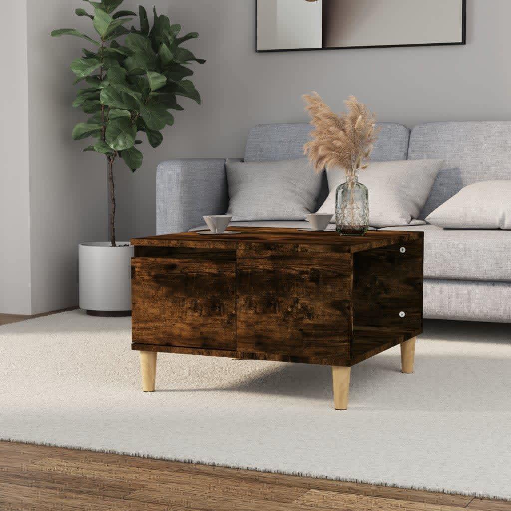 vidaXL Coffee Table Smoked Oak 55x55x36.5 cm Engineered Wood