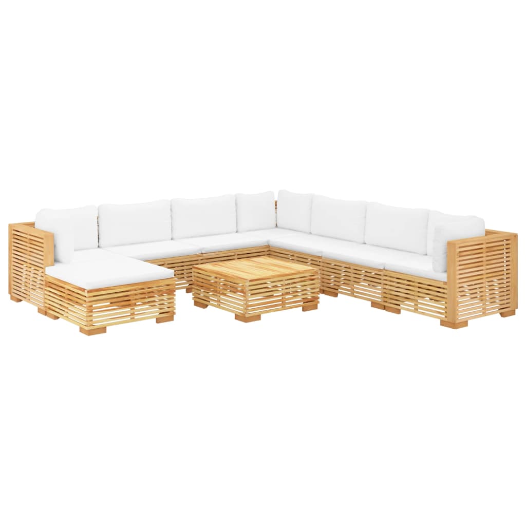 vidaXL 9 Piece Garden Lounge Set with Cushions Solid Teak Wood